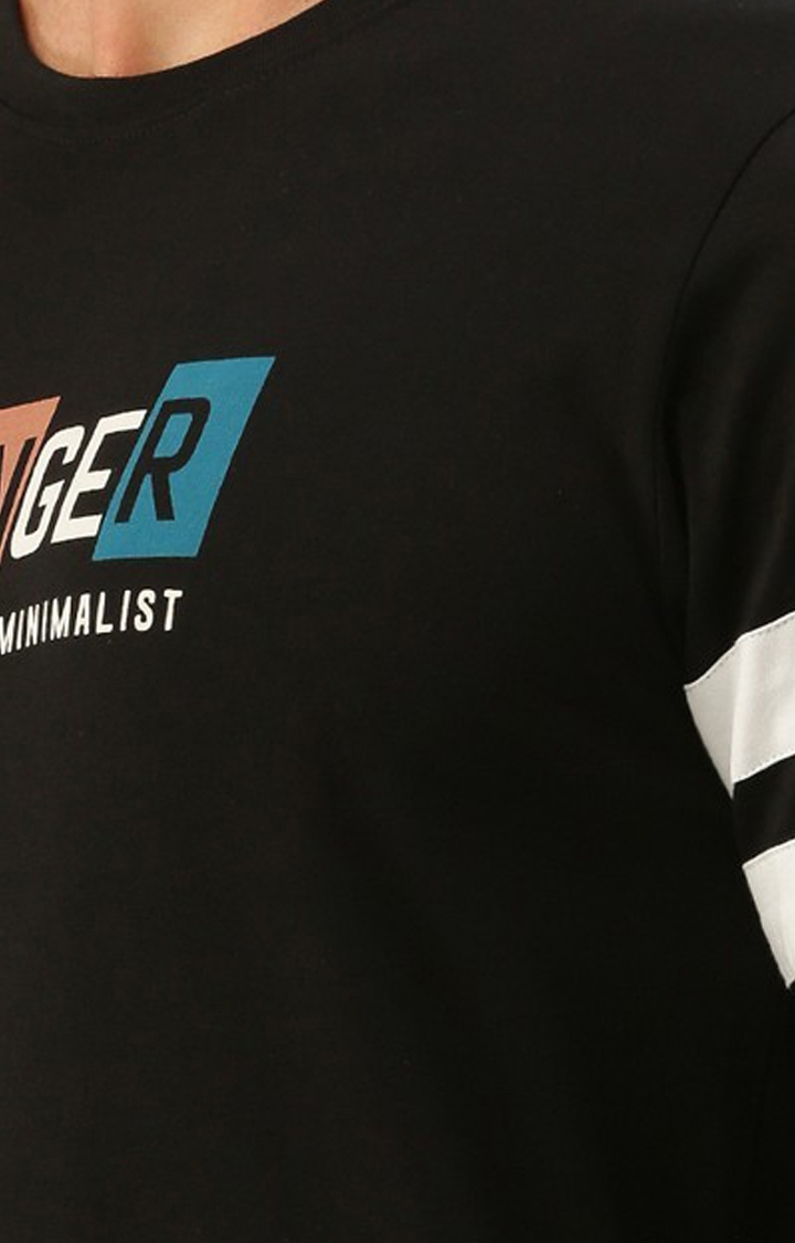 Dillinger | Men's Black Cotton Typographic Printed Regular T-Shirt 5