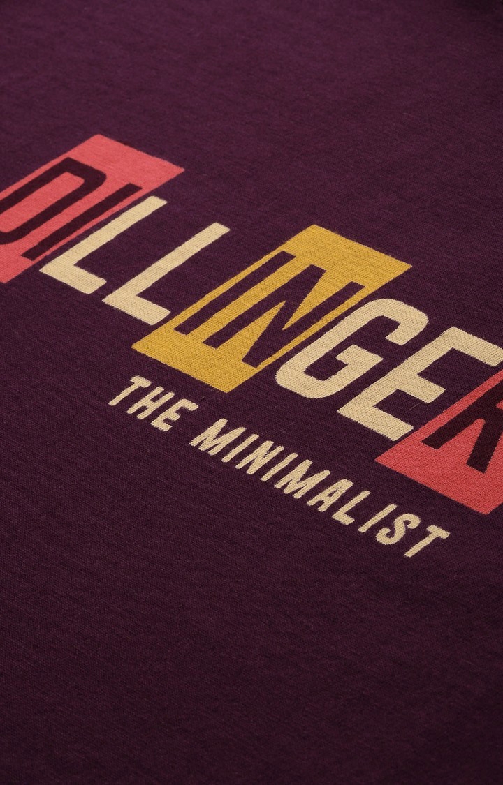 Dillinger | Men's Red Typographic Regular T-Shirts 4