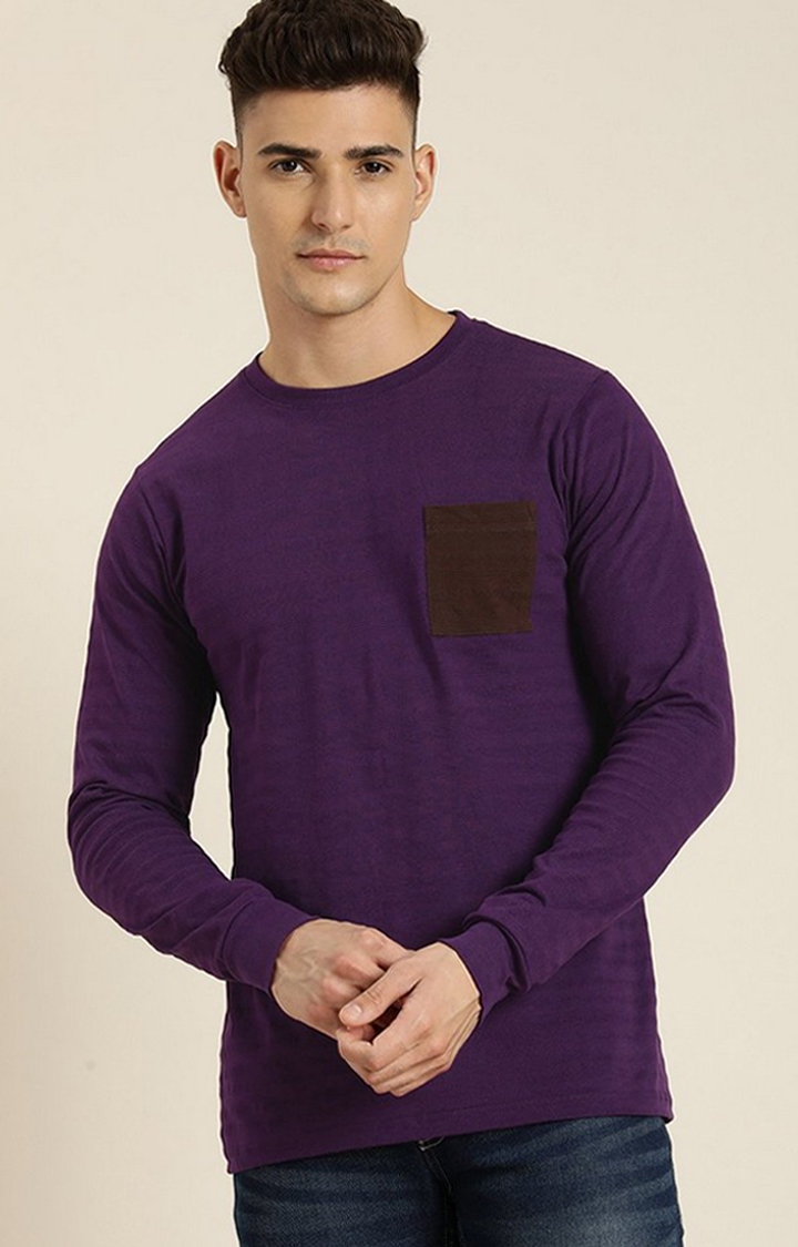 Dillinger | Men's Grape Royal  Striped Regular T-Shirt