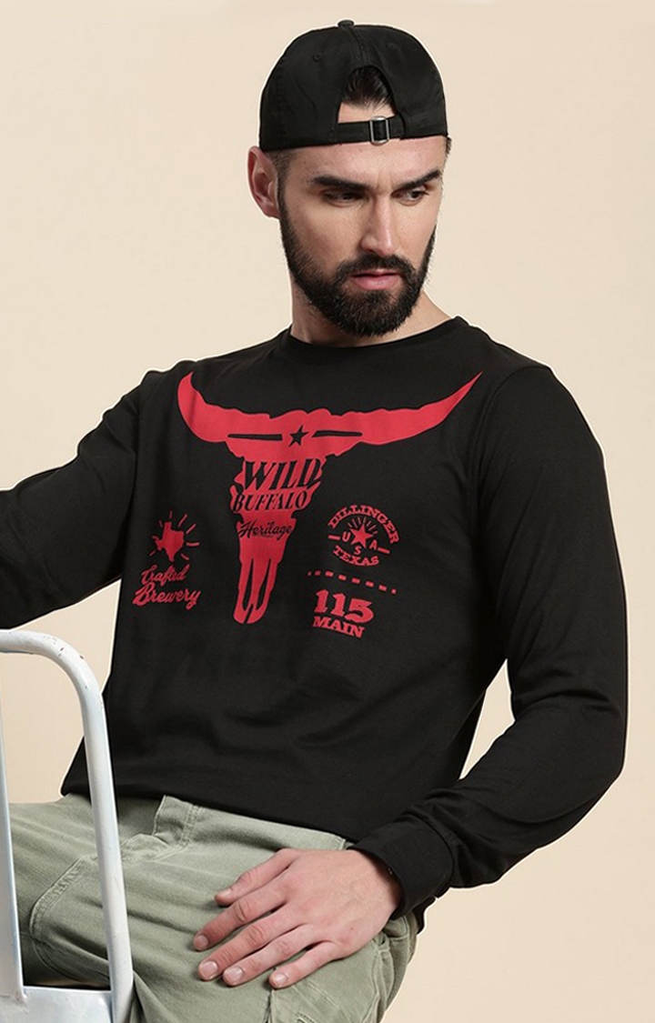 Dillinger | Men's Black Graphics Regular T-Shirts
