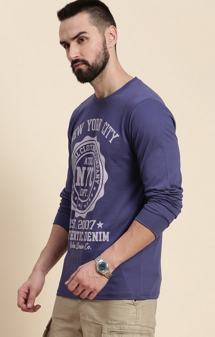 Men's Navy Graphics Regular T-Shirts
