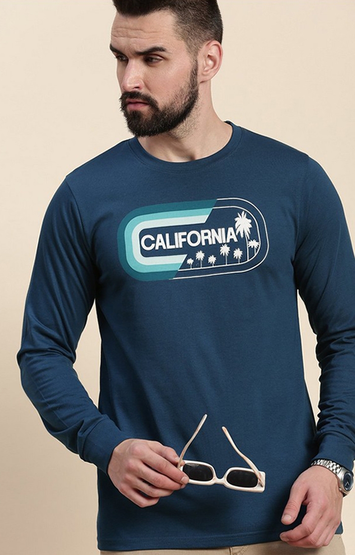Dillinger | Men's Blue Graphics Regular T-Shirts