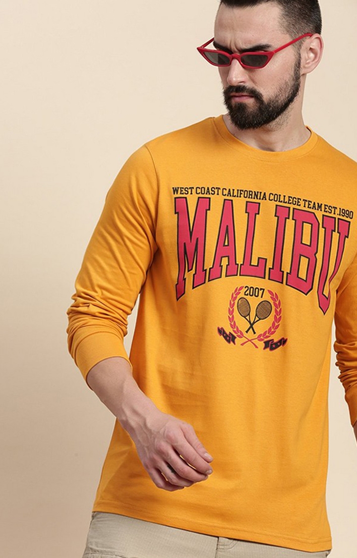 Dillinger | Men's Mustard Graphics Regular T-Shirts