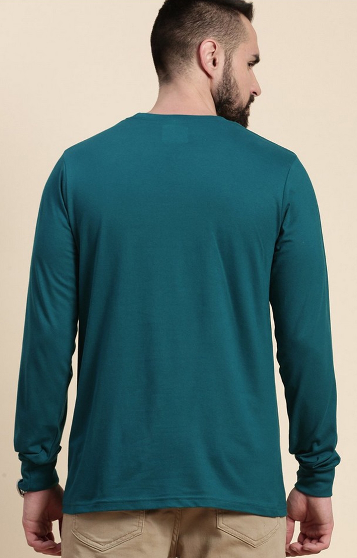 Men's Blue Typographic Regular T-Shirts