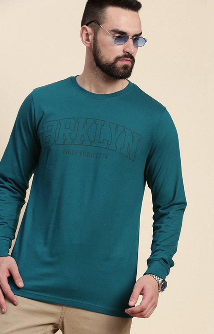 Dillinger | Men's Blue Typographic Regular T-Shirts