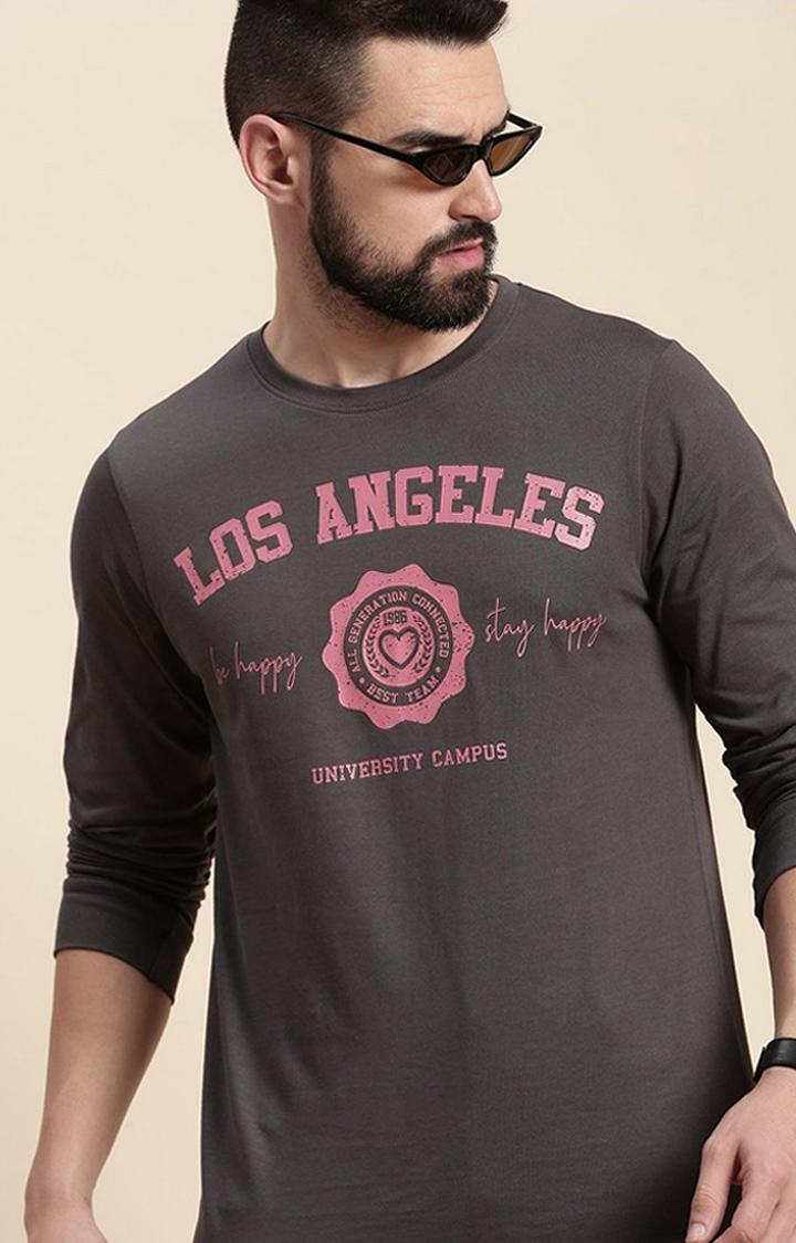 Dillinger | Men's Grey Graphics Regular T-Shirts
