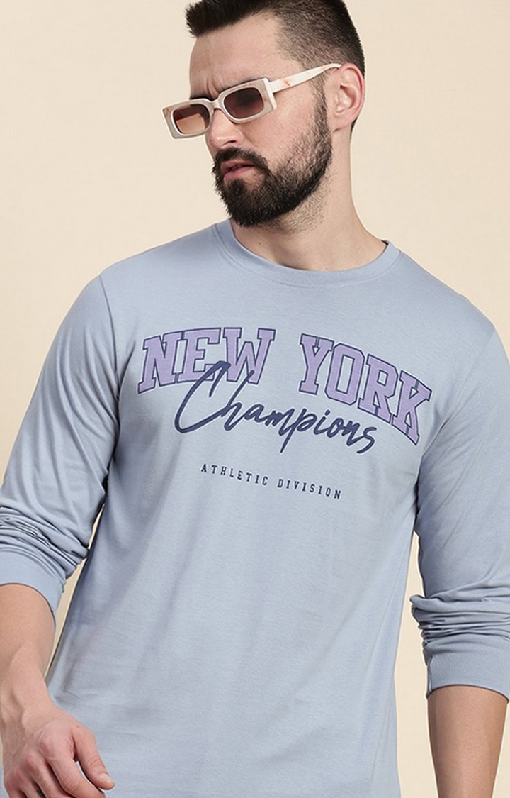 Dillinger | Men's Purple Typographic Regular T-Shirts