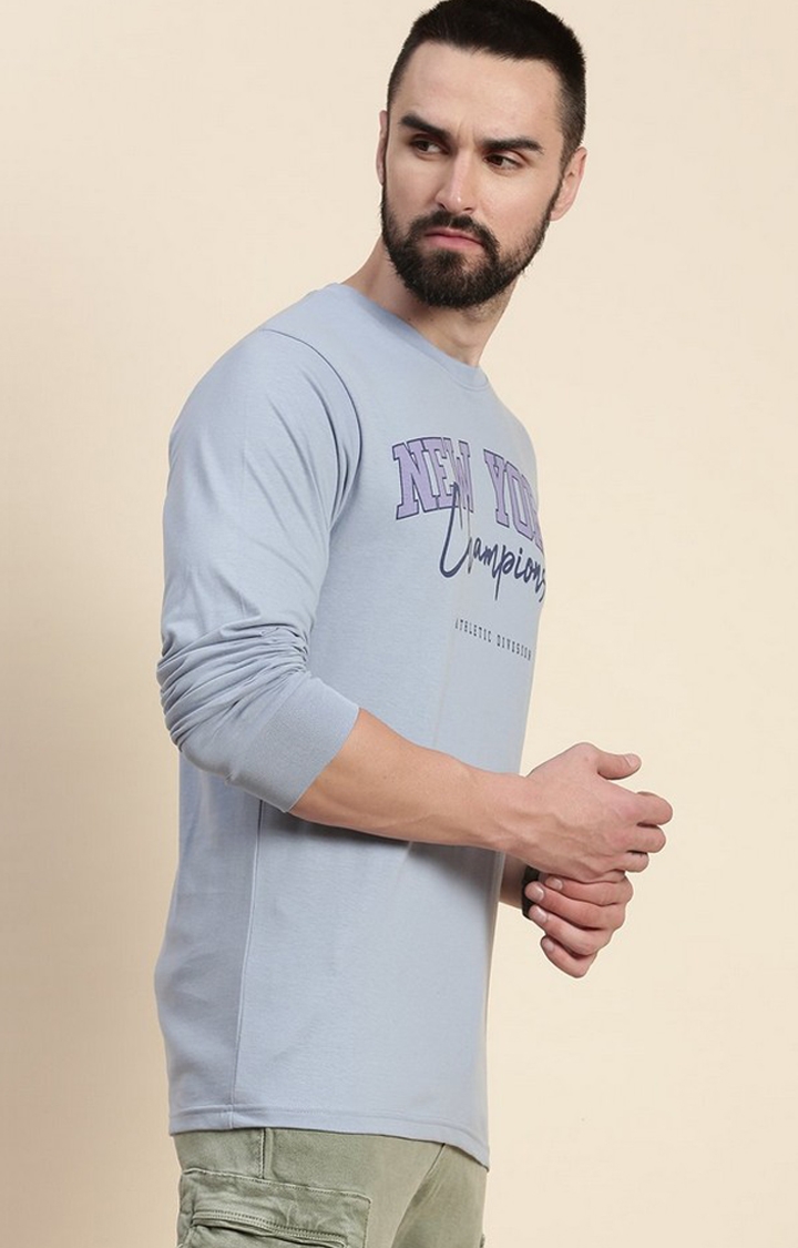 Men's Purple Typographic Regular T-Shirts