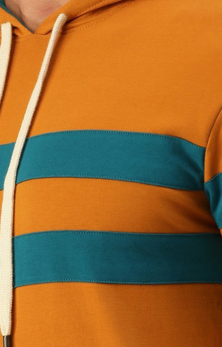 Men's Orange Striped Hoodies