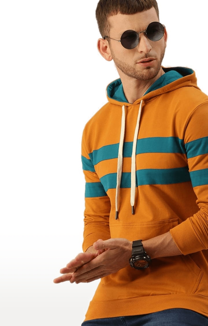 Men's Orange Striped Hoodies