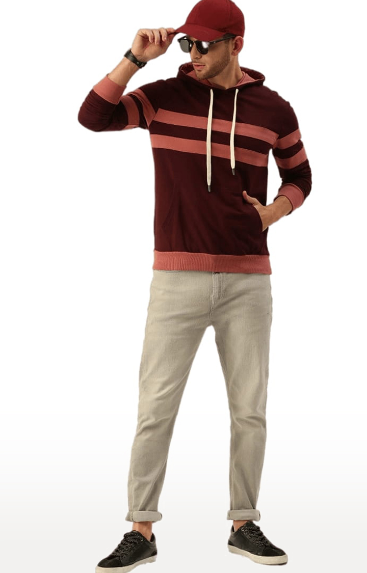 Men's Red Striped Hoodies