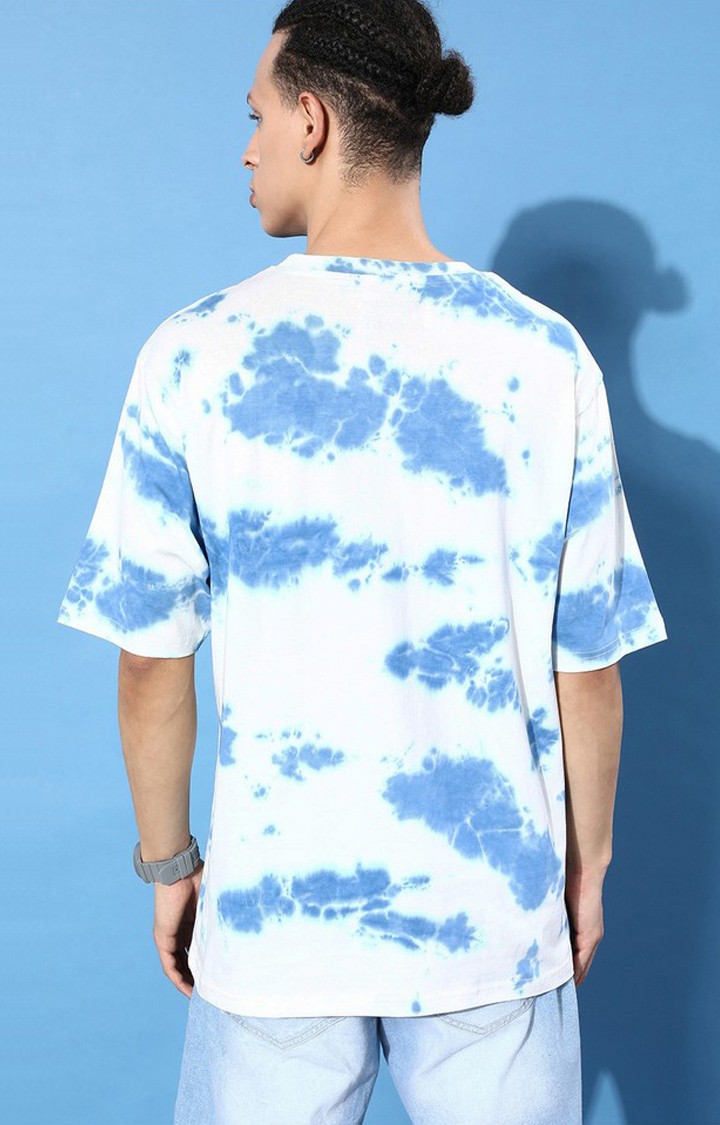 Men's Multicolour Cotton Tie Dye Printed Oversized T-Shirt