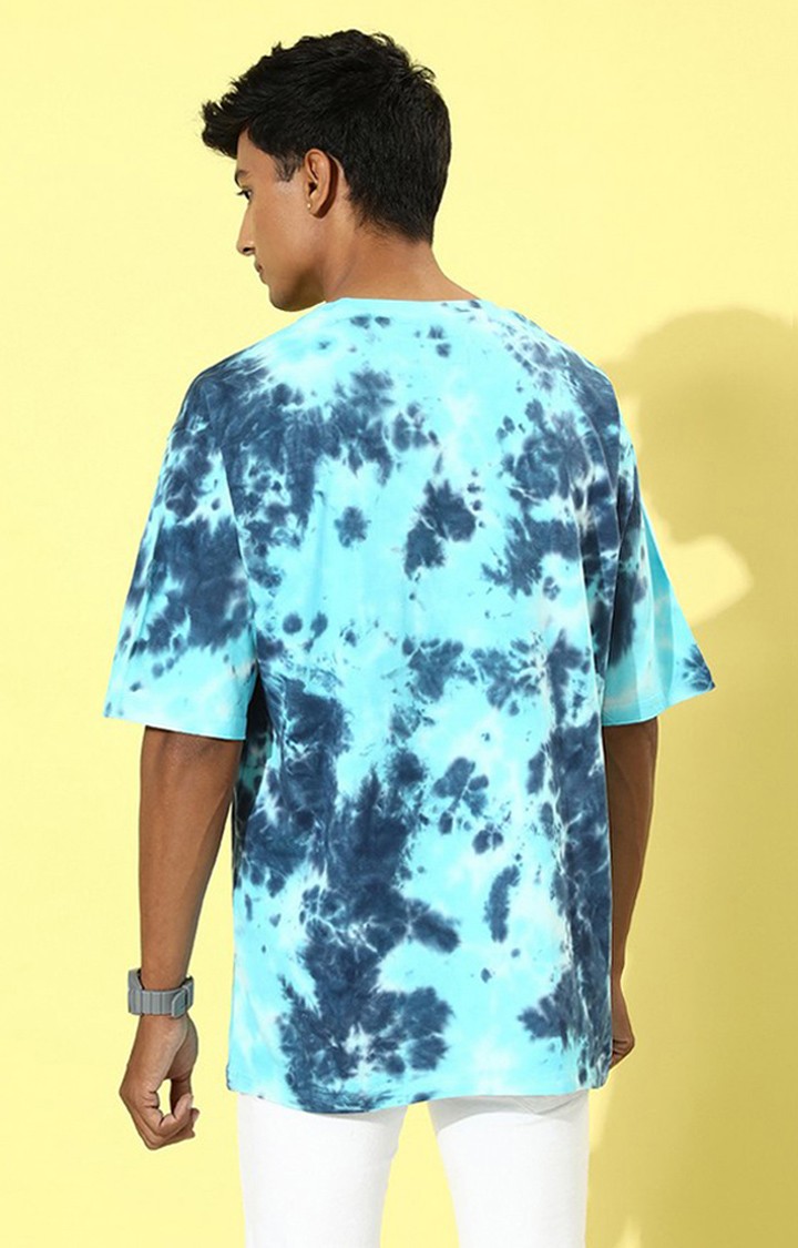 Men's Multicolour Cotton Tie Dye Printed Oversized T-Shirt