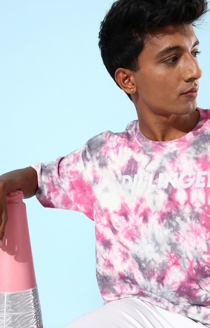 Men's Multicolour Cotton Tie Dye Printed Oversized T-Shirt