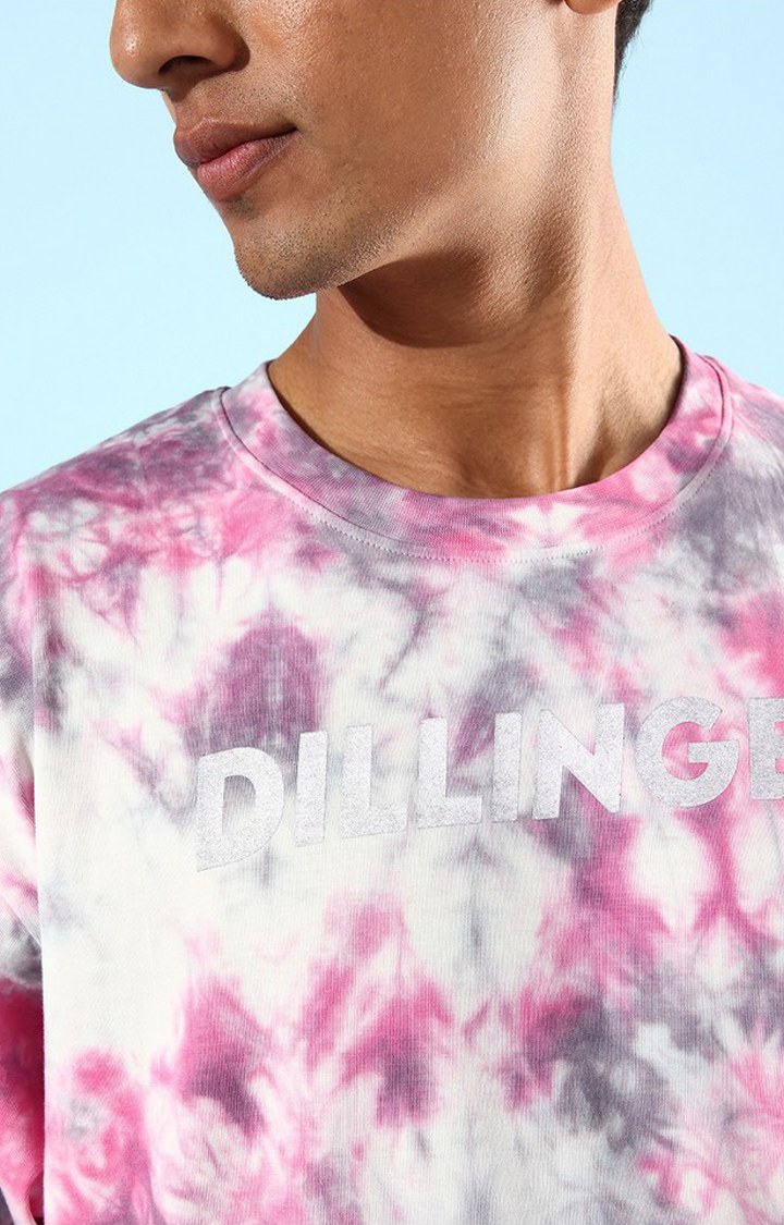 Men's Multicolour Cotton Tie Dye Printed Oversized T-Shirt