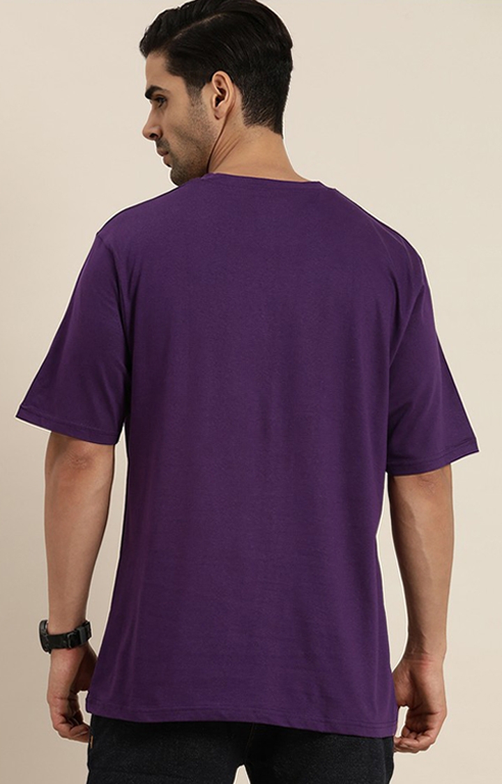 Dillinger | Men's Purple Typographic Oversized T-Shirts 2