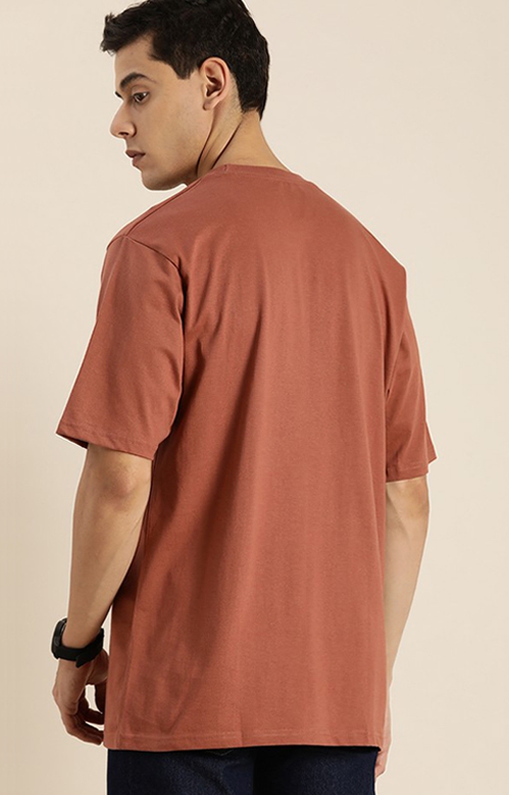 Dillinger | Men's Brown Cotton Typographic Printed Oversized T-Shirt 2