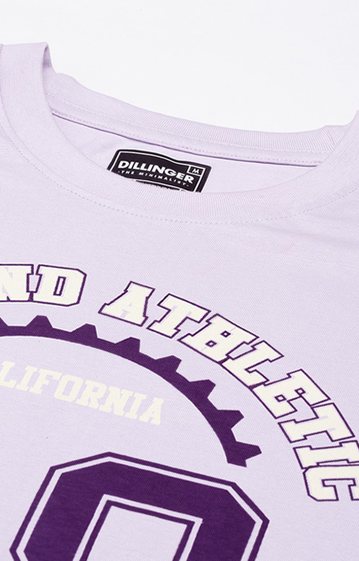 Men's Purple Typographic Oversized T-Shirts