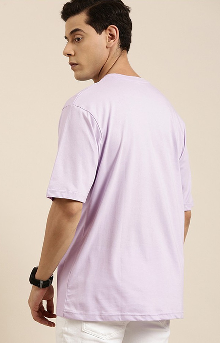 Men's Purple Typographic Oversized T-Shirts