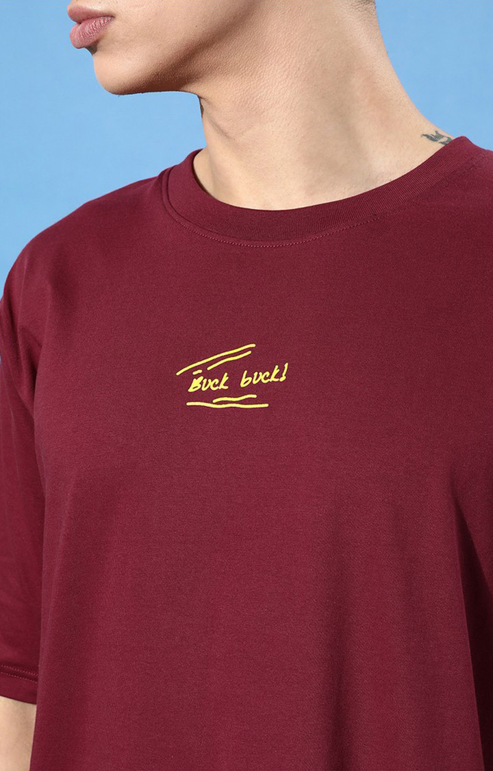 Men's Red Graphics Oversized T-Shirts