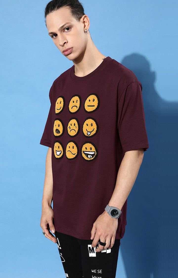 Men's Red Graphics Oversized T-Shirts