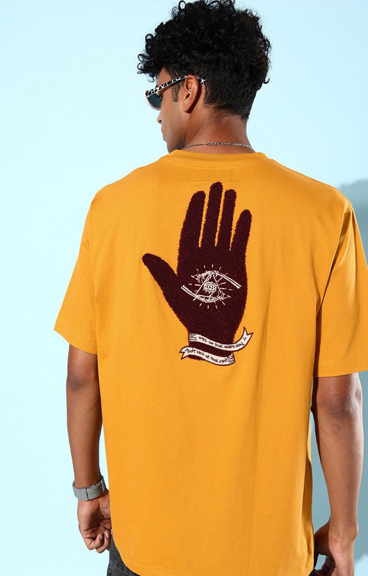 Dillinger | Men's Yellow Graphics Oversized T-Shirts 0