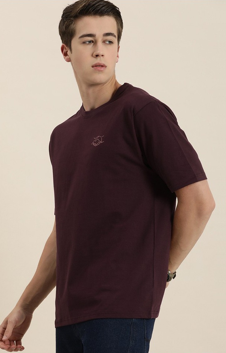 Men's Red Graphics Oversized T-Shirts