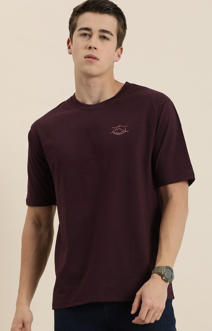 Men's Red Graphics Oversized T-Shirts