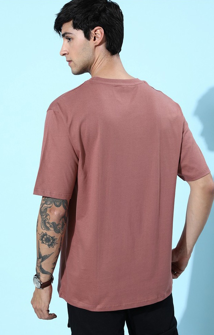 Men's Pink Graphics Oversized T-Shirts