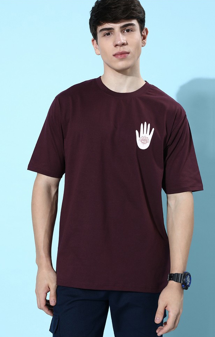 Men's Red Graphics Oversized T-Shirts