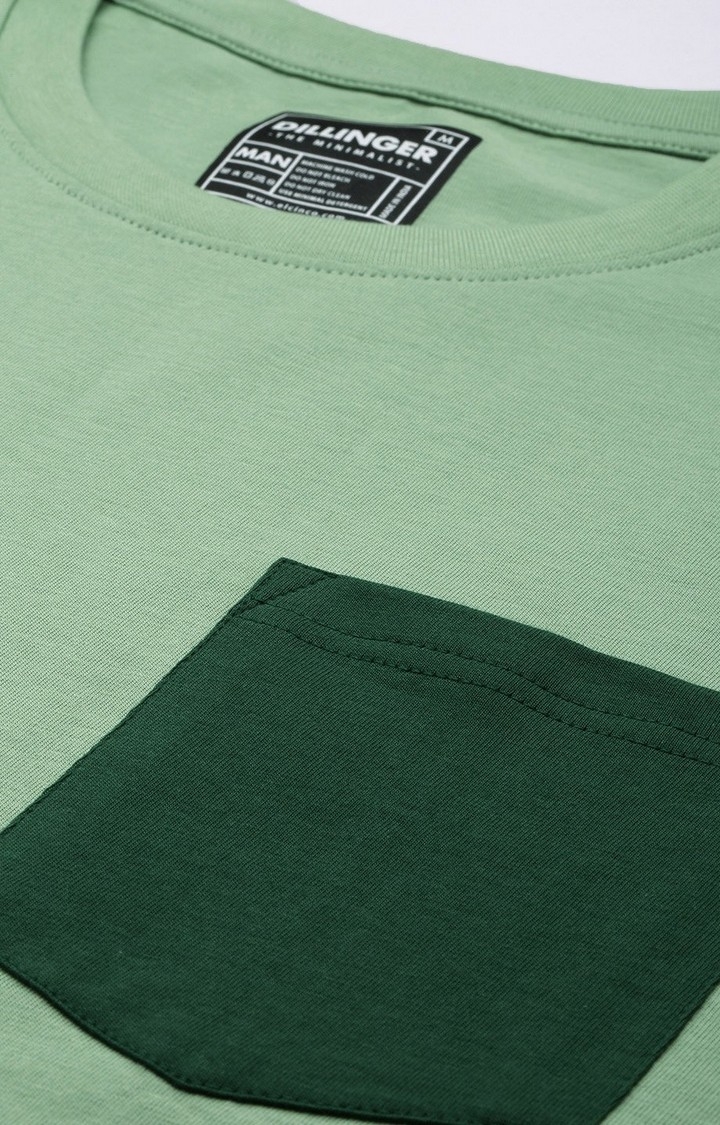 Men's Sea Green Solid Oversized T-Shirt