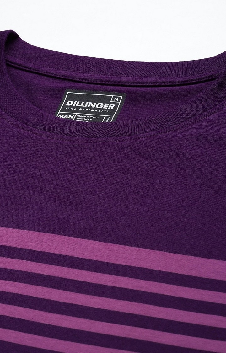 Men's Purple Striped Oversized T-Shirt