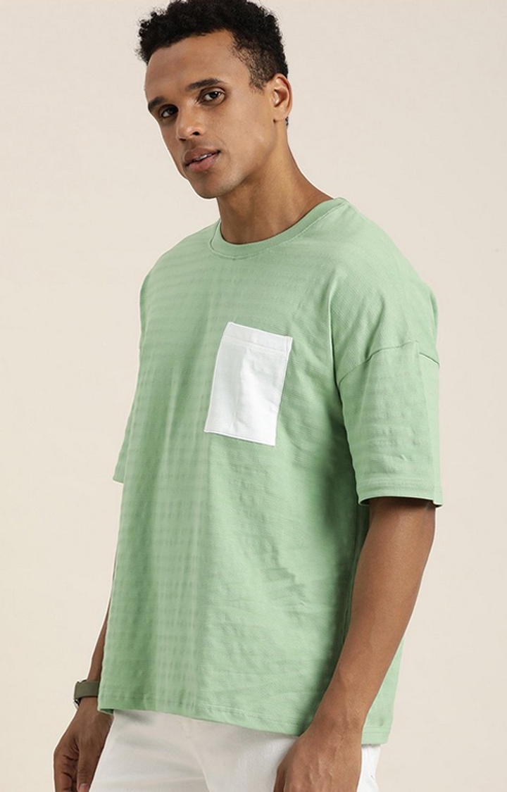 Dillinger | Men's Green Solid Oversized T-Shirt