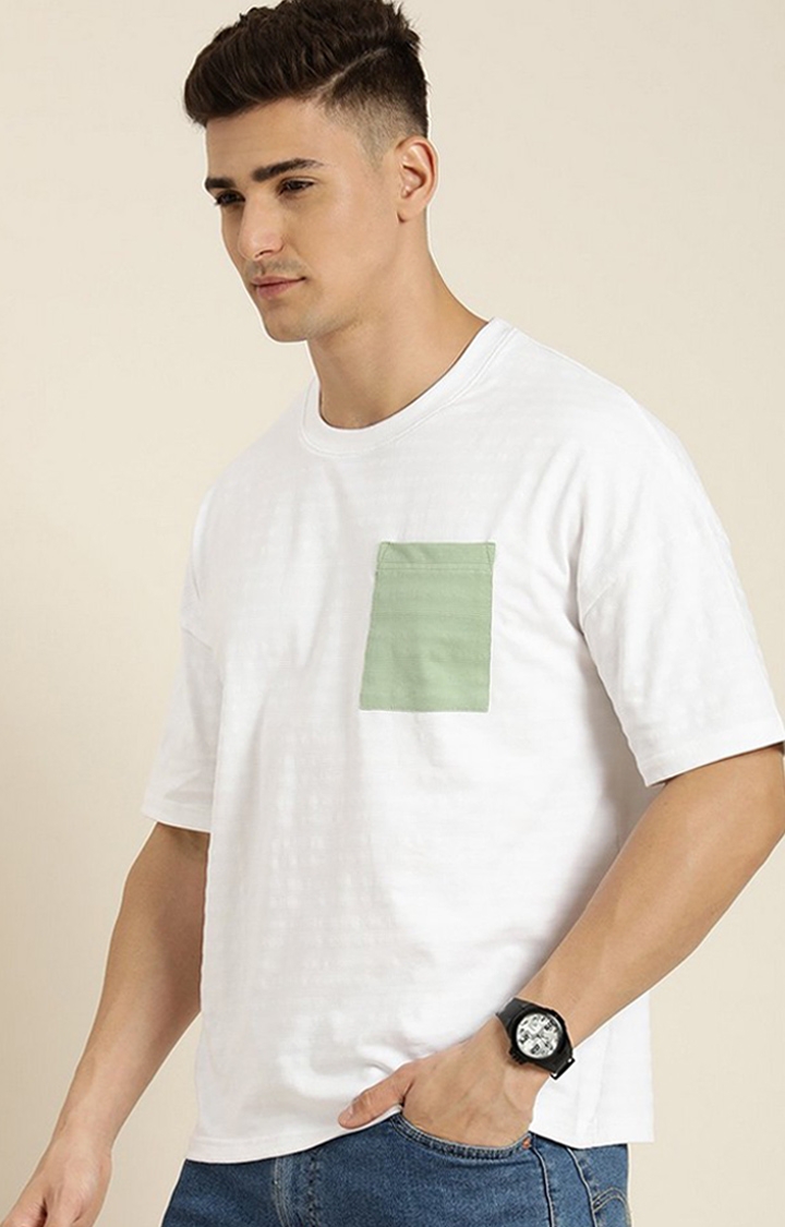 Dillinger | Men's White Solid Oversized T-Shirt