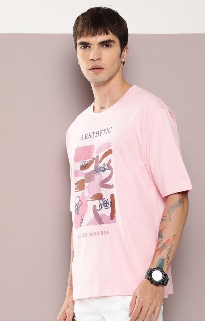 Dillinger | Men's  Pink Graphic Boxy T-shirt