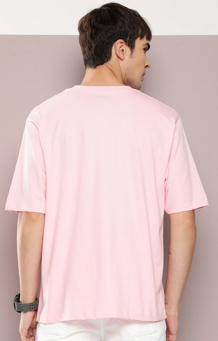 Men's  Pink Graphic Boxy T-shirt