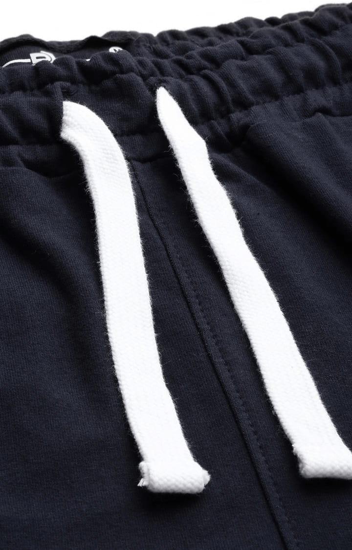 Men's Blue Cotton Solid Activewear Shorts