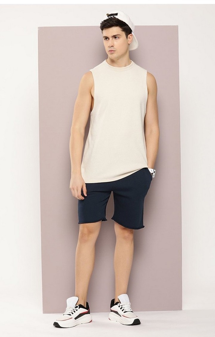 Men's Navy Blue Solid shorts