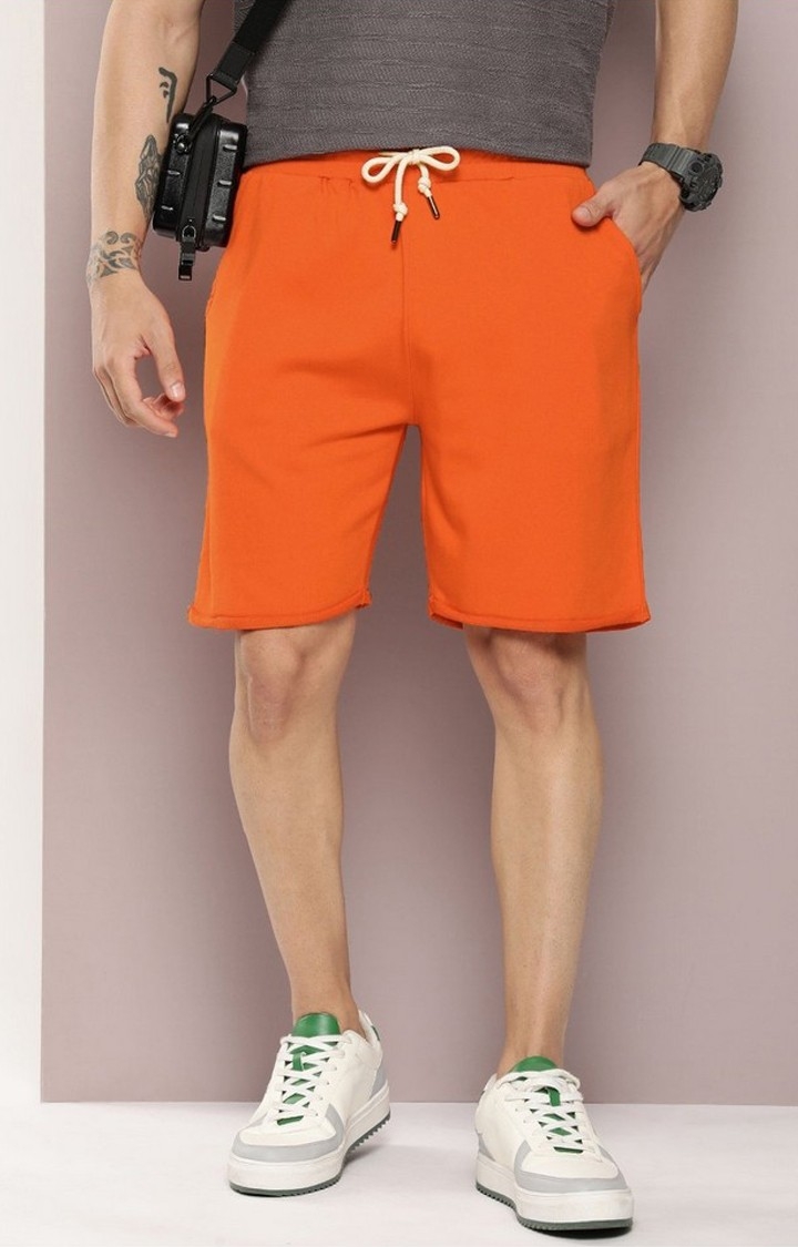 Men's Orange Solid shorts