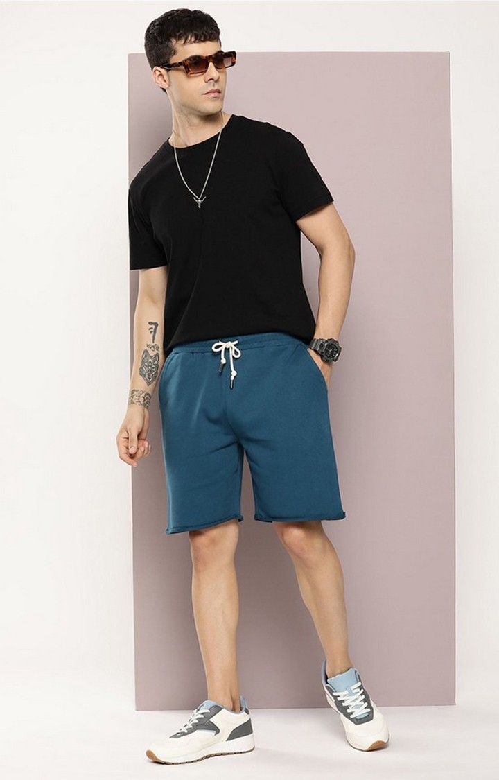 Men's Blue Solid shorts