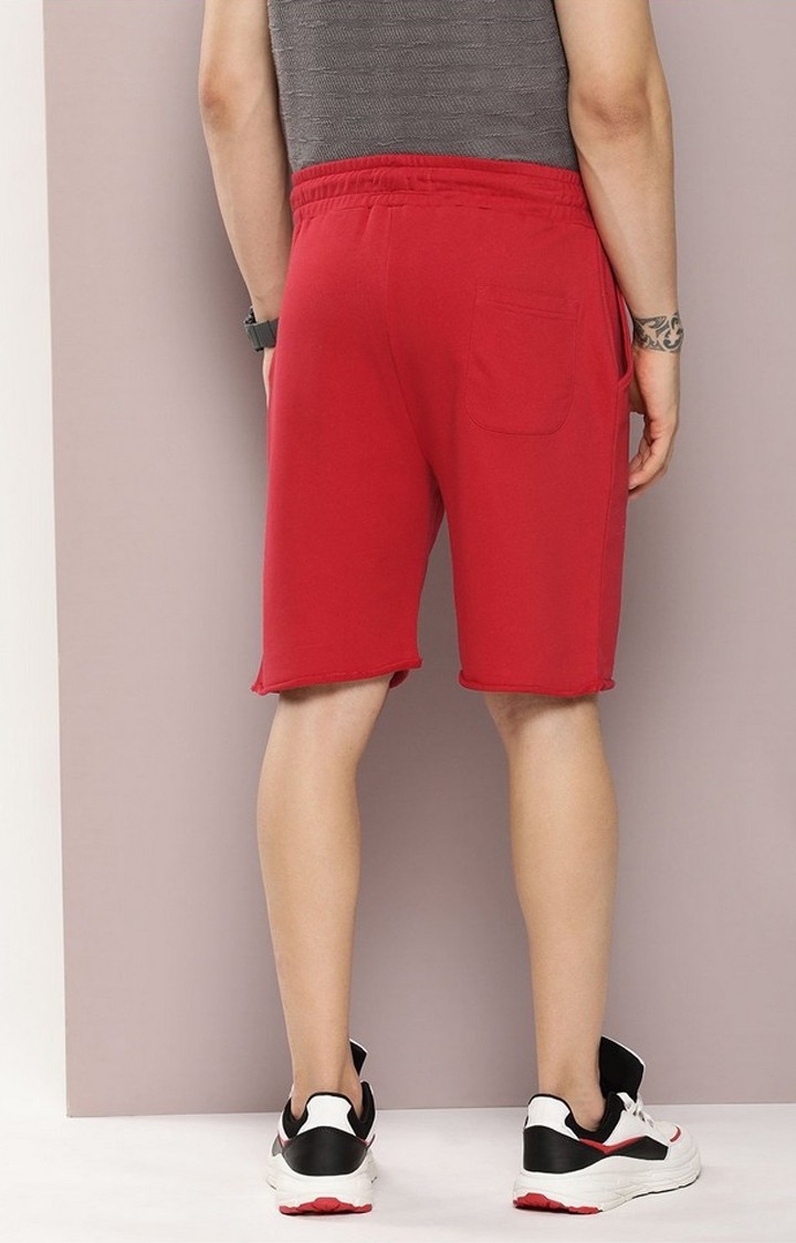 Men's Red Solid shorts
