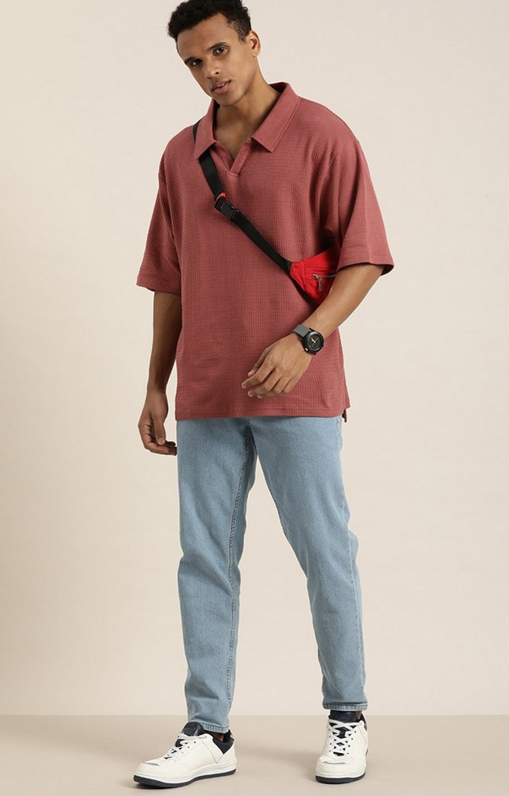 Men's Withredrose  Solid Oversized T-Shirts