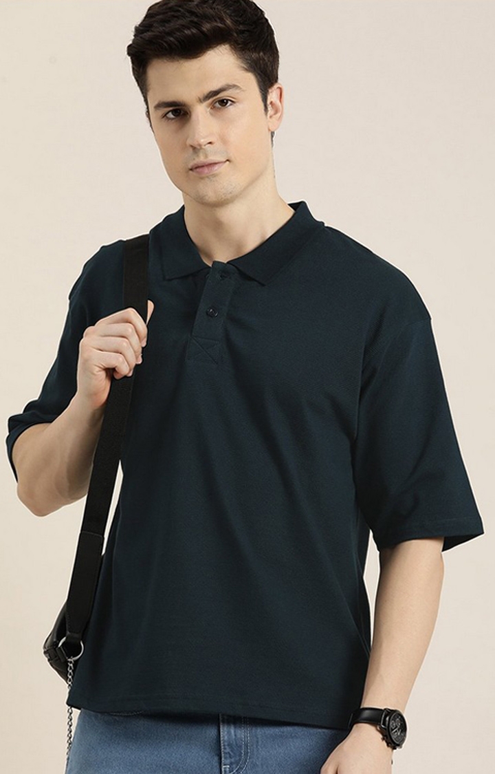 Dillinger | Men's Navy Solid Oversized T-Shirts