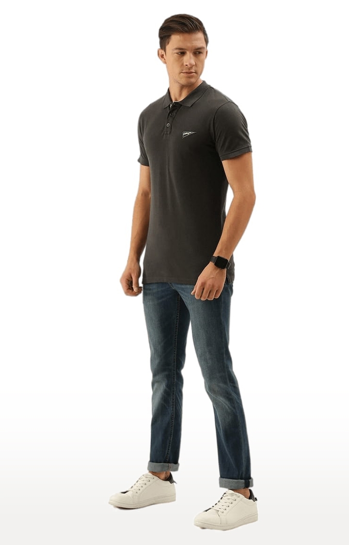 Dillinger | Men's Grey Cotton Solid Polo T-shirt 1