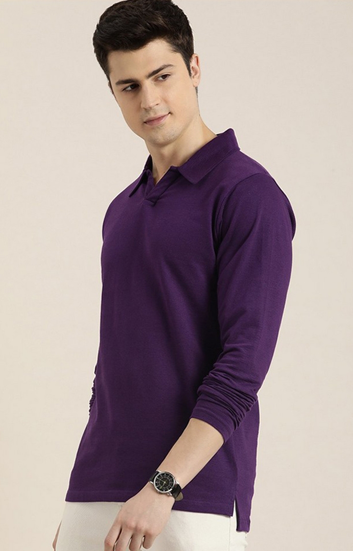 Dillinger | Men's Purple Solid Regular T-Shirts