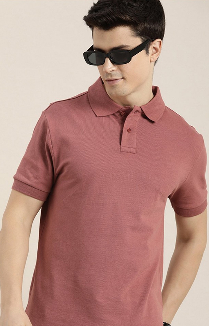 Dillinger | Men's Pink Solid Regular T-Shirts