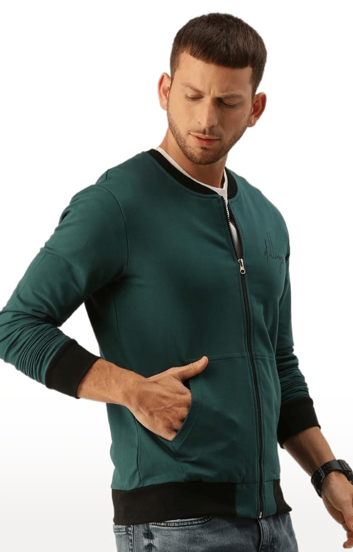 Dillinger | Men's Green Cotton Solid Activewear Jacket 0