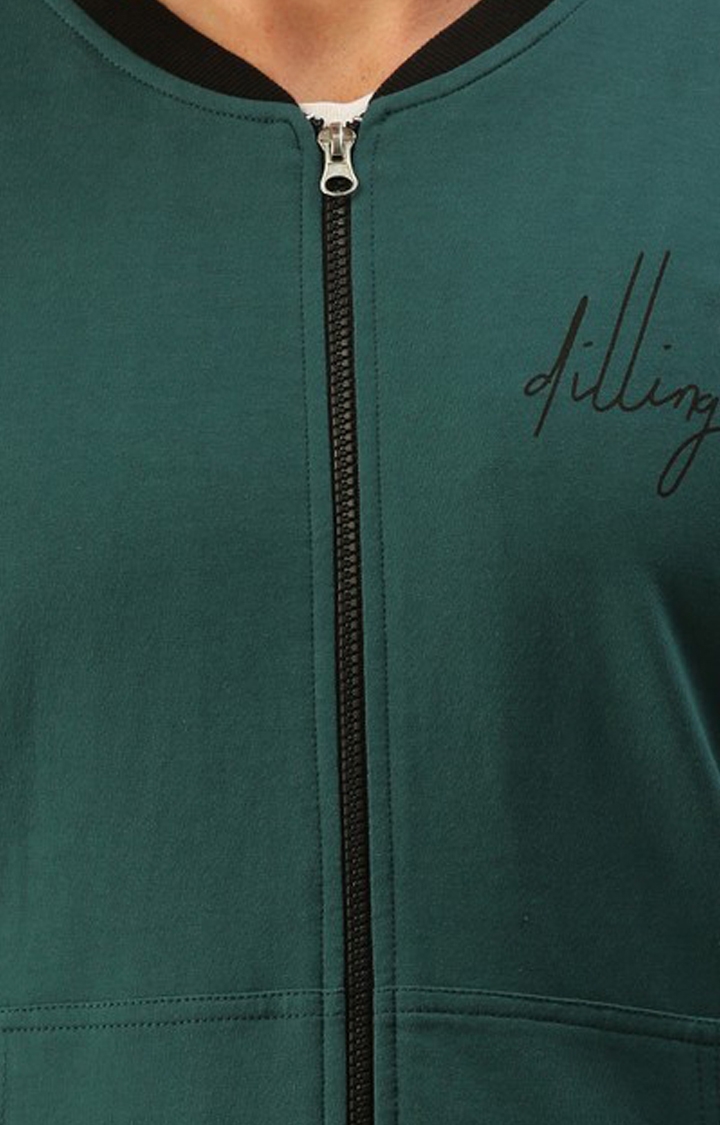 Dillinger | Men's Green Cotton Solid Activewear Jacket 4