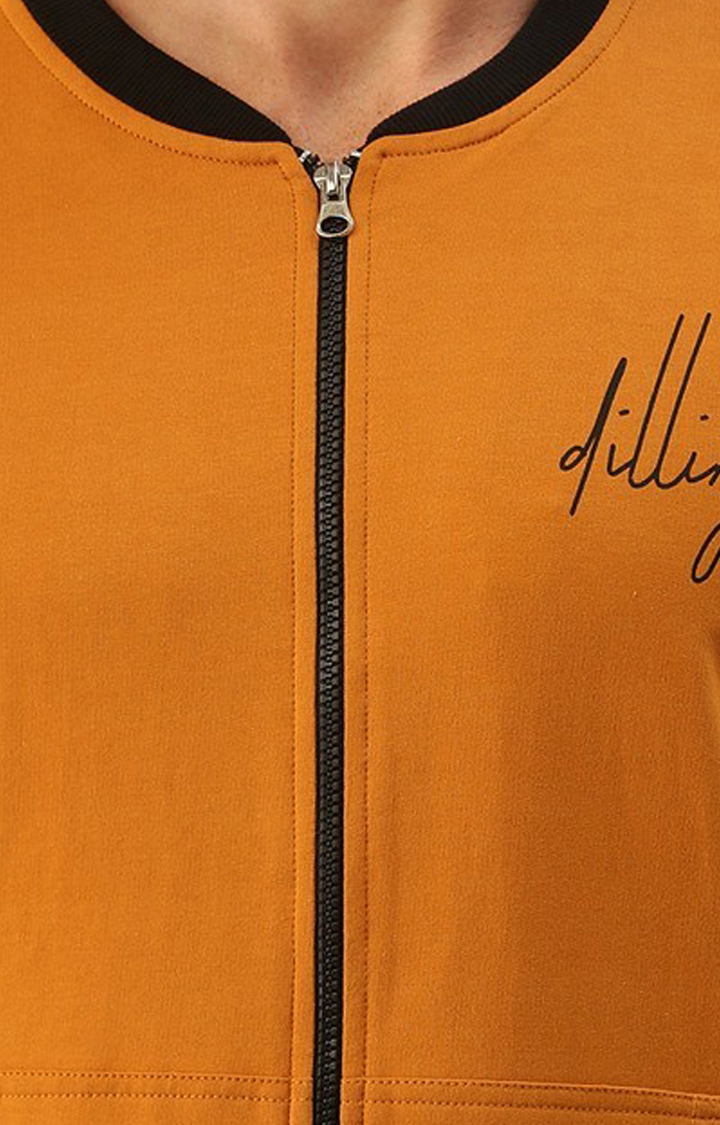 Men's Orange Solid Western Jackets