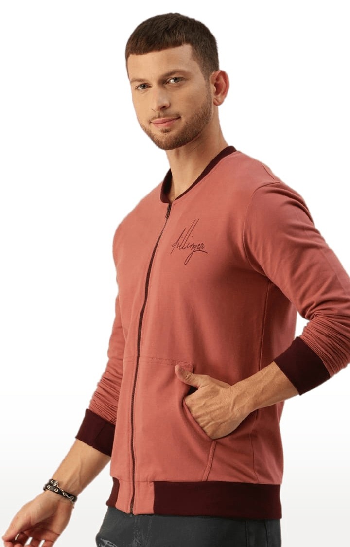 Men's Pink Solid Western Jackets